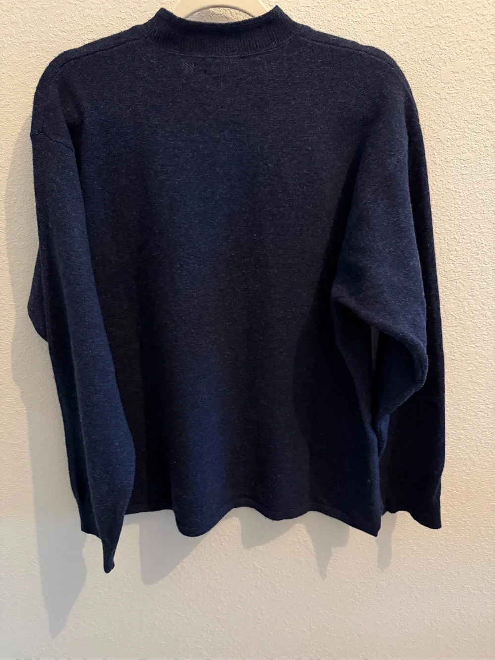 Vintage J.Crew Lambswool Henley Sweater - Navy Blue - Size Small (Mens)